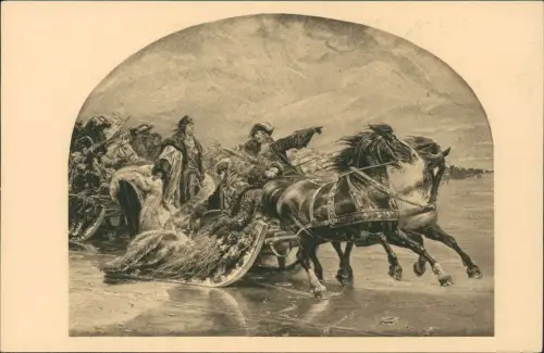 Ansichtskarte Berlin Zeughaus Übergang über das Kurische Haff 1679 1918