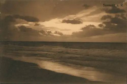 Ansichtskarte Sassnitz Rügen Partie am Strand Stimmungsbild 1917