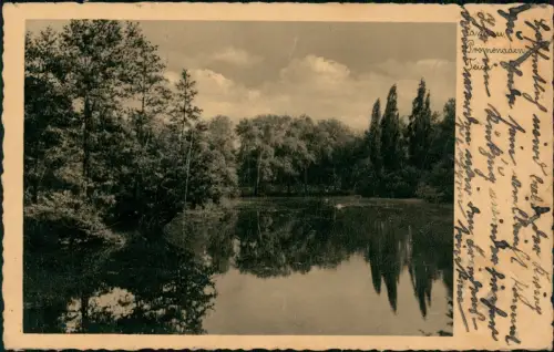 Ansichtskarte Landau  Pfalz Promenaden Teich 1940 Landpoststempel  Feldpost