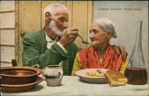 .Italien Italia Costumi Siciliani - Buona zuppa. Typen Sizilien 1934