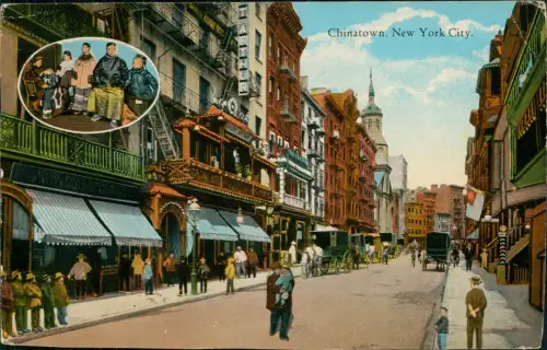 Postcard New York City Chinatown Typen Straße 2 Bild 1929