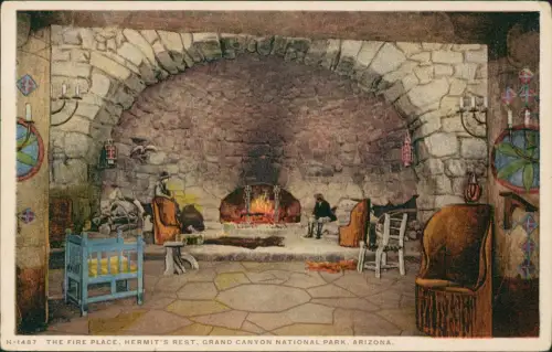 Grand Canyon - USA The Fire Place Hermits Restaurant Arizona 1929