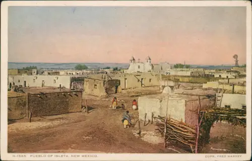 Postcard .USA United States of America PUEBLO OF ISLETA, NEW MEXICO. 1929