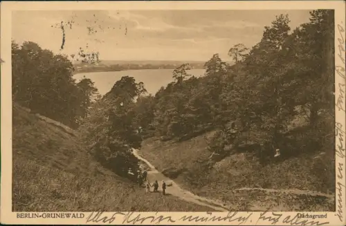 Ansichtskarte Grunewald-Berlin Partie im Dachsgrund 1930