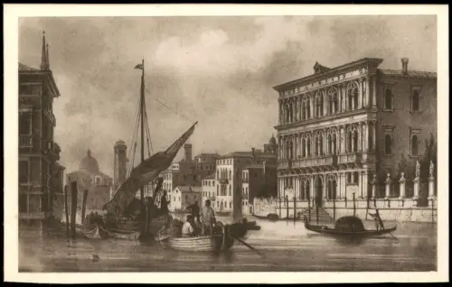 Venedig Venezia Canal Grande e Palazzo Vendramin-Calergi (anno 1850) 1920