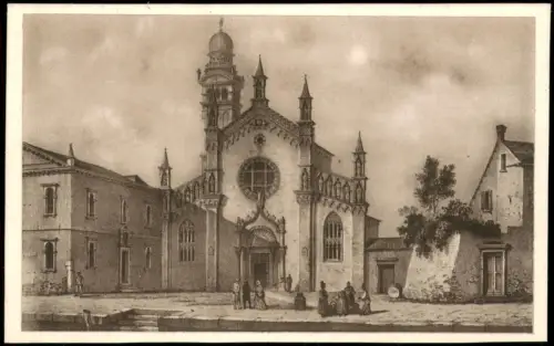 Cartolina Venedig Venezia Chiesa della Madonna dell'Orto (anno 1850) 1920