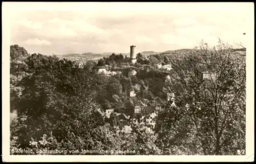 Ansichtskarte Bielefeld Sparrenburg vom Johannisberg gesehen 1953