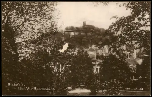 Ansichtskarte Bielefeld Blick zur Sparrenburg 1910