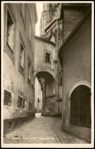 Ansichtskarte Passau Blick in die Zengergasse 1930