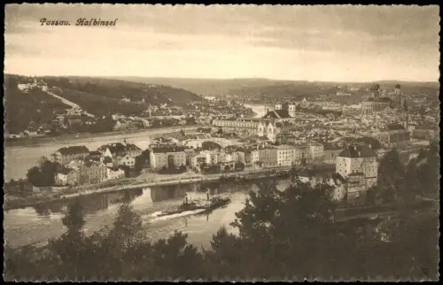 Ansichtskarte Passau Halbinsel 1914