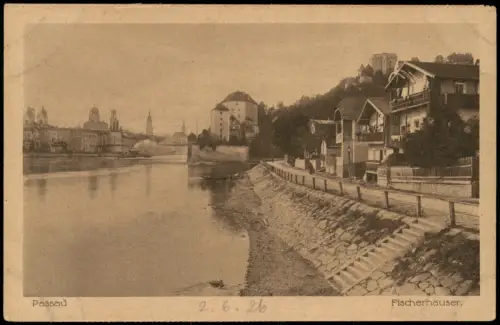Ansichtskarte Passau Partie an den Fischerhäusern 1928