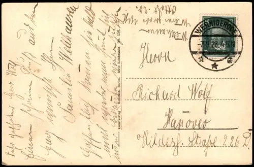 Ansichtskarte Wernigerode Marktplatz mit Rathaus 1928