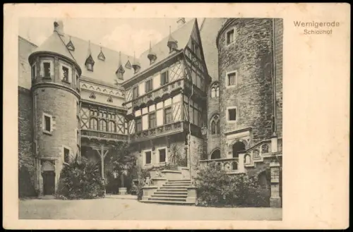Ansichtskarte Wernigerode Schloss Schloßhof 1913