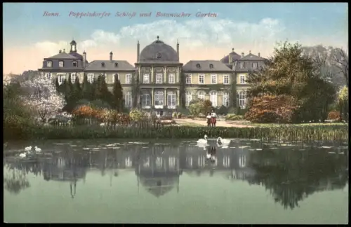 Ansichtskarte Bonn Poppelsdorfer Schloss und Botanischer Garten 1910
