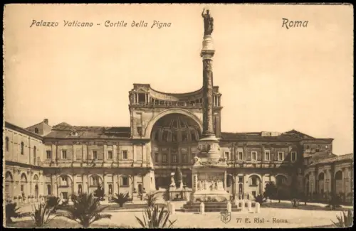 Postcard Vatikanstadt Rom Palazzo Vaticano - Cortile della Pigna 1918