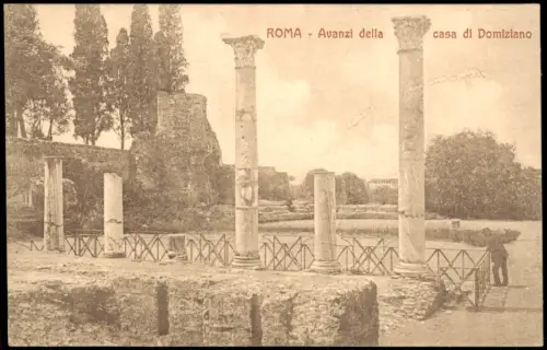 Cartolina Rom Roma Avanzi della casa di Domiziano 1919