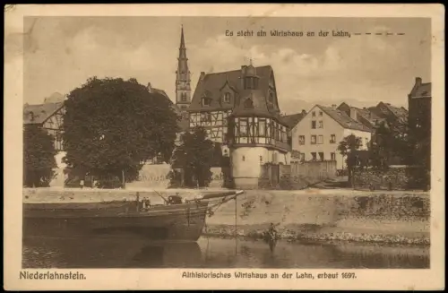 Niederlahnstein-Lahnstein Althistorisches Wirtshaus an der Lahn  1908