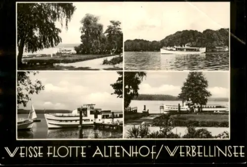 Schorfheide Werbellinsee Schiffe Weisse Flotte Altenhof DDR Mehrbild-AK 1970