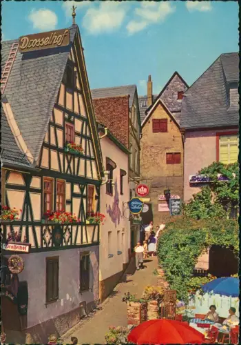 Ansichtskarte Rüdesheim (Rhein) Drosselgasse - Gaststätten 1971