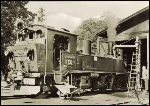 Ansichtskarte Radeburg Lokschuppen in Radeburg 1978