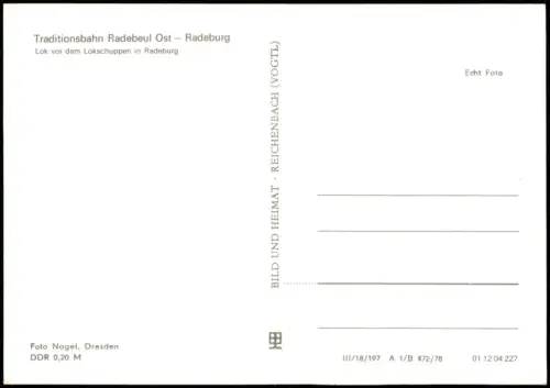 Ansichtskarte Radeburg Lokschuppen in Radeburg 1978