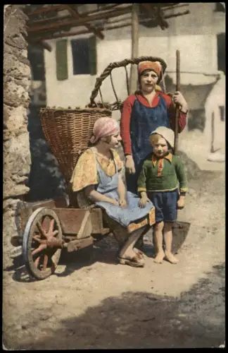 Ansichtskarte .Schweiz Schweiz Costumi Ticinesi Frau Tessin 1912