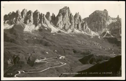 Cartolina .Trentino-Südtirol Passo Gardena Gruppo di Cir - Fotokarte 1930