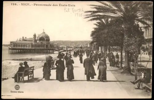 CPA Nizza Nice Promenade des États-Unis 1918