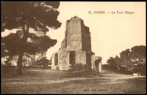CPA Nîmes La Tour Magne 1910