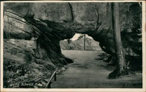 Ansichtskarte Kirnitzschtal-Sebnitz Kuhstall Sächsische Schweiz 1932  Bahnpoststempel Dresden Bodenbach