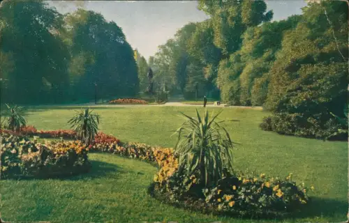 Ansichtskarte Kiel Schloßgarten Naturfarbenaufnahme 1919