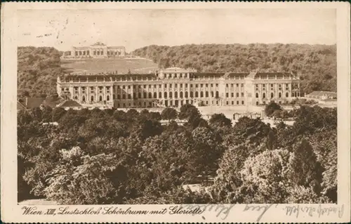 Ansichtskarte Hietzing-Wien Blick auf Schloss Schönbrunn 1928