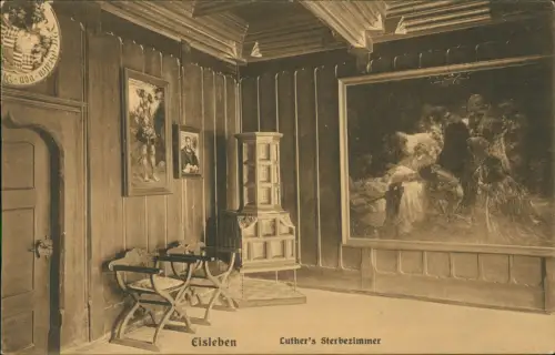 Eisleben Lutherstadt Eisleben Luther Sterbehaus Innen-A. Sterbezimmer 1910