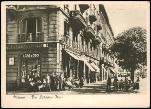 Cartolina Mailand Milano Via Lazzaro Papi Restaurant Leon D'ORO 1956