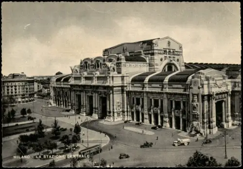 Cartolina Mailand Milano Gare Centrale Hauptbahnhof. 1958