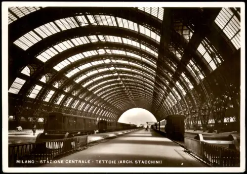 Cartolina Mailand Milano Stazione Centrale - Tettoie - Bahnhof 1933