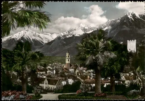 Cartolina Meran Merano Panorama Colorfotokarte 1956