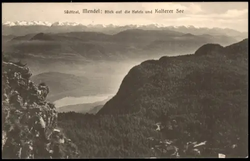 .Trentino-Südtirol Südtirol Mendel Blick auf die Hotels und Kalterer See 1910