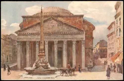Cartolina Rom Roma Pantheon - Künstlerkarte 1912