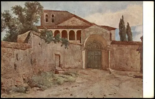 Cartolina Rom Roma Ingresso alla Chiesa di S. Saba 1912