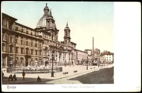 Cartolina Rom Roma Piazza Navona o Circo Agonale. 1909