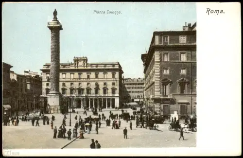 Cartolina Rom Roma Piazza Colonna. 1909