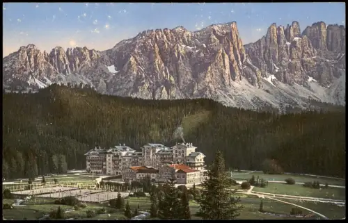 Cartolina Welschnofen Bozner Dolomiten Hotel Karersee 1913  Südtirol