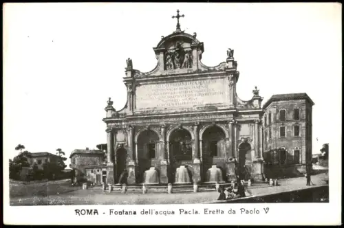 Cartolina Rom Roma Fontana dell'acqua Pacla. Eretta da Paolo V 1922