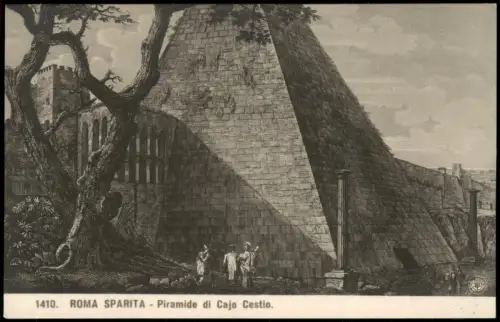 Cartolina Rom Roma Historienkarte SPARITA - Piramide di Cajo Cestio. 1914