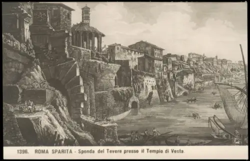 Rom Roma Historienkarte SPARITA Sponda del Tevere presso il Tempio  Vesta 1914