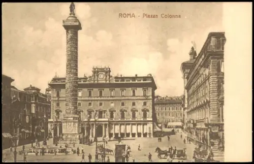 Cartolina Rom Roma Piazza Colonna, belebt 1913