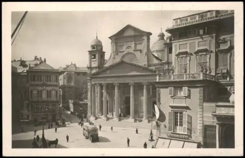 Cartolina Genua Genova (Zena) Piazza e Chiesa dell'Annunziata 1910