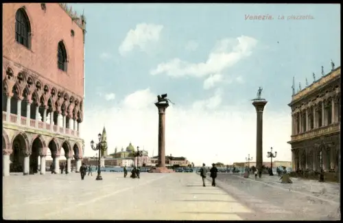 Cartolina Venedig Venezia Stadtteilansicht Venezia La piazzetta 1910