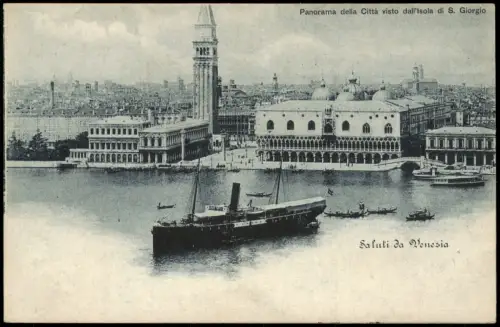 Venedig Venezia  Panorama della Città visto dall'Isola di S. Giorgio 1900